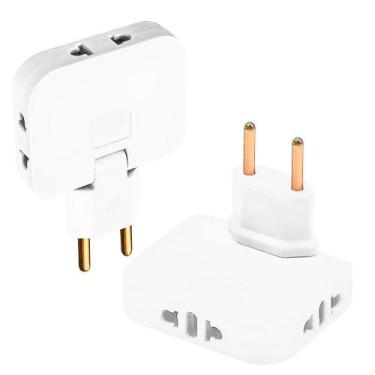 Imagem de Adaptador Tomada Articulado Dobrável Benjamim Flexível - Kapnoh, Branc