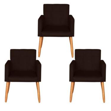 Imagem de Kit 3 Poltronas Decorativa para Recepção Sala de Estar Sala de Espera 