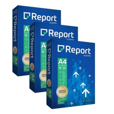 Imagem de Kit 1500 folhas de papel sulfite a4 report premium 75 gramas por m2 - 