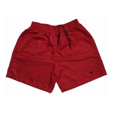 Imagem de Short Moda Praia Relaxado Plus Size Tactel Liso Masculino Tamanhos Gra