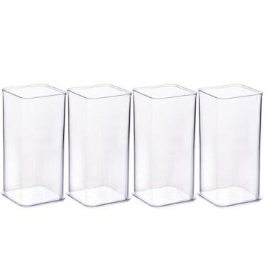 Imagem de Organizador de plástico acrílico 7,3 x 7,3 x 15,75 cm H3 4 unidades Pl
