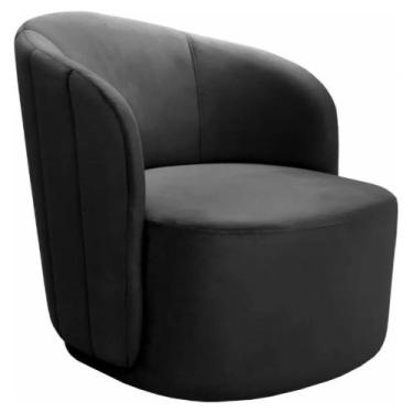 Imagem de Poltrona Decorativa Stela Cadeira Redonda Concha Veludo Bella Decor, P