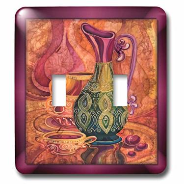 Imagem de 3dRose lsp_53090_2" Batik Decorated Jugs and Embarcações Interruptor Duplo