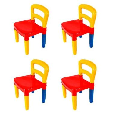 Imagem de Conjunto Com 04 Cadeirinhas Infantis Desmontáveis Para Mesinha Didátic