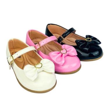 Imagem de Kit Com 3 Pares Sapatilha Infantil Menina Boneca Verniz Confortável SP