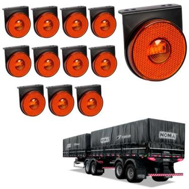Imagem de 12 Lanterna Lateral Noma LED Âmbar 85mm c/ Suporte - Fio - DW Componen
