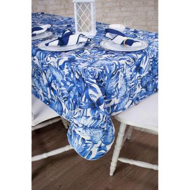 Imagem de Toalha de Mesa Retangular em Tecido Jacquard Estampado Tropical Costel