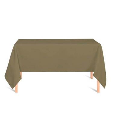 Imagem de Toalha de Mesa Retangular em Tecido Jacquard Bege e Marrom Acinzentado