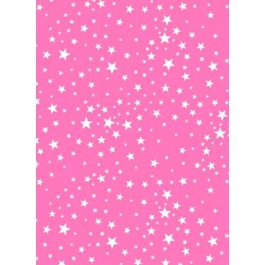 Imagem de Tecido Tricoline Estampado Estrelinha Rosa e Branco - 1,50m de Largura