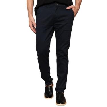 Imagem de Calça Social Sarja Slim com bolso embutido - Mitchelgutto, Azul marinh