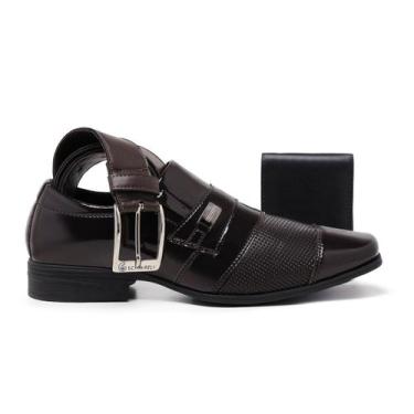 Imagem de Kit Sapato Social Masculino Cinto e Carteira Italiano Fino - Schiareli