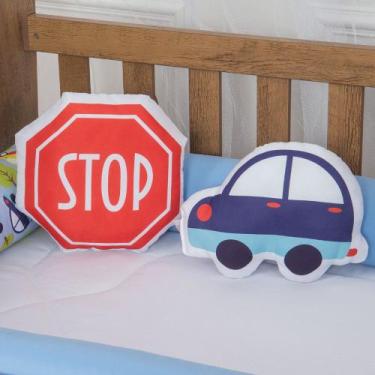 Imagem de Kit Almofadas Decorativas Infantil Carros Azul - Miguel Baby