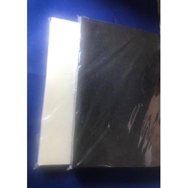 Imagem de Kit capa encadernação a3 100 transparente line + 100 preto couro liso 