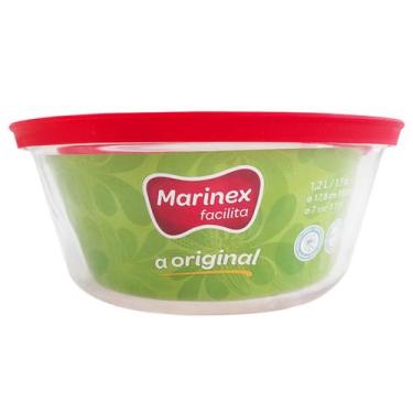 Imagem de Pote Redondo Tigela De Vidro 1,2l Médio com Tampa Plástica Facilitá Ma