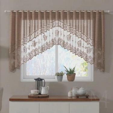 Imagem de Cortina Renda Bando Cascata 3M X 1M Alt Desert Bule Lisa - Interlar