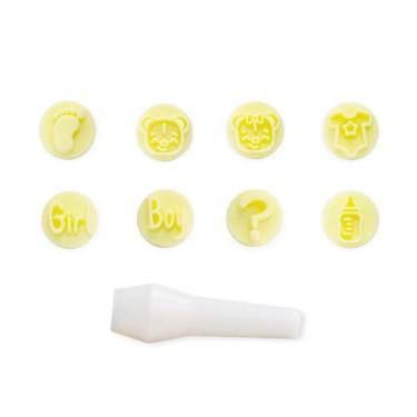 Imagem de Kit Carimbos Baby para Artesanato e Confeitaria 1,5cm Blue Star - 9 Pe
