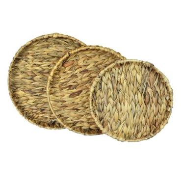 Imagem de Kit com 03 bandejas redondas algas marinhas seagrass - Casita