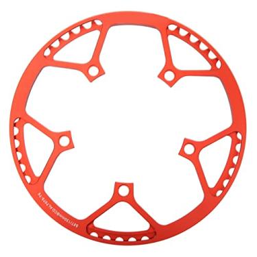 Imagem de Roda Dentada de Ciclismo 56t 130bcd, Placa de Proteção Integrada Leve de Liga de Alumínio Vermelha para a Maioria Dos Ciclismo