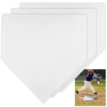 Imagem de Mototo 3 Peças de Base de Beisebol Branca, Base de Borracha para Base de Beisebol, Base de Softball de 16", Base de Kickball, Base para Base de Kickball, Equipamento de Treinamento de Arremesso E Reba