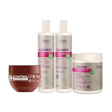 Imagem de Apse Cosmetics, Kit Cachos PH - Shampoo, Condicionador, PH Control e Ativador (4 ITENS)