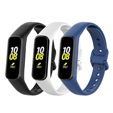Imagem de Gheper Bands Compatível com Samsung Galaxy Fit E SM-R375 Smartwatch Pulseiras de substituição de silicone macio Pulseiras esportivas de fitness para mulheres e homens, 3 peças