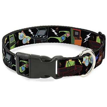 Imagem de Buckle-Down PC-W30512-M Coleira de plástico com clipe, estilo fliper; 2,54 cm de largura - serve para pescoço-médio de 28-43,18 cm