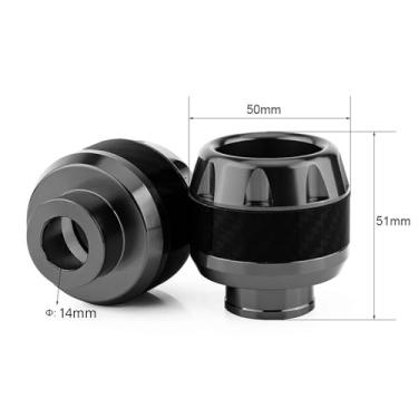 Imagem de Controle Deslizante de Garfo Dianteiro de Motocicleta de Fibra de Carbono Proteção contra Acidentes para Motocicletas e Bicicletas (Preto)