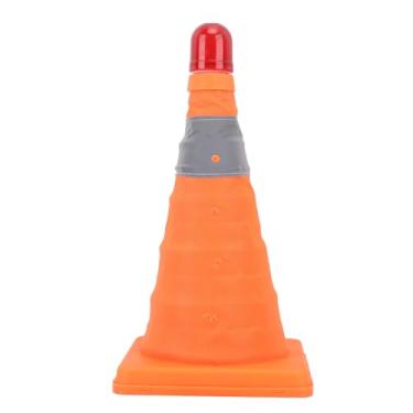 Imagem de Cones de Segurança de Trânsito Dobráveis, Cones de Estacionamento Com Colares Refletivos e Luz de Advertência LED, Cones de Segurança Laranja para Estacionamento, Entrada de