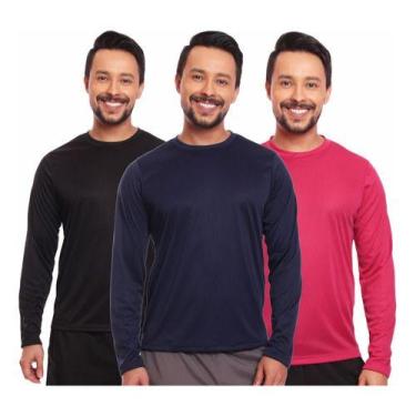 Imagem de Kit 3 Camisas Térmica Proteção Solar Frio E Calor Envio Já - MC Digita