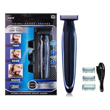 Imagem de Barbeador Elétrico Aparador Removedor De Pelos Máquina Para Barbear Aparelho Aparar Tirar Pelo Do Corpo Barba Bigode Recarregável Via USB Sem Fio