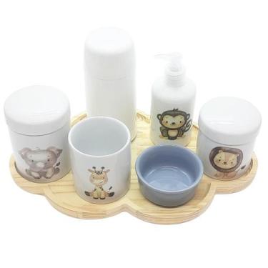 Imagem de Kit higiene bebê Safari 7 pçs Bdj Nuvem TD Porc Molh Red CZ - Antilope