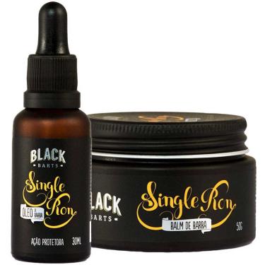 Imagem de Kit Barba Balm em Cera + Óleo Hidratante Single Ron Black Barts