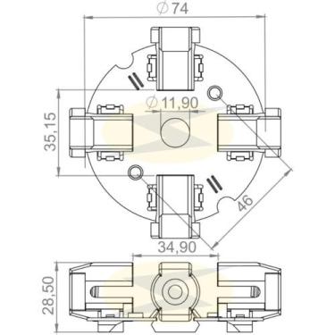 Imagem de Porta escova do motor de partida Ford F-1000 1982 a 1998 - UNIFAP