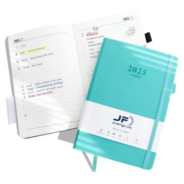 Imagem de Agenda 2025 semanal e mensal, agenda 2025-2026, agenda diária 2025, diário de treino, agenda escolar 2025-2026, fitness, planejador acadêmico estudantil, 21 x 14 cm (verde)