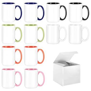 Imagem de Canecas de sublimação 425 g Conjunto de 12 canecas de café sublimação em branco sublimação Tazas para sublimação canecas para sublimação 6 cores sortidas