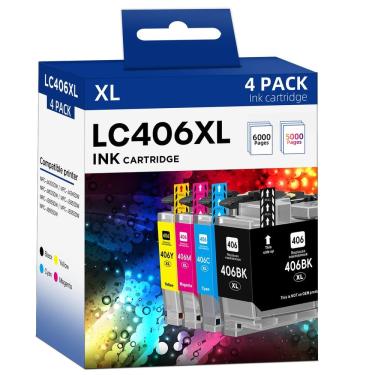 Imagem de Cartuchos de tinta belietop LC406XL de alto rendimento para impressora Brother