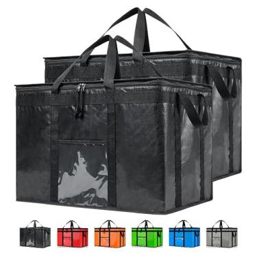 Imagem de NZ home Bolsa de entrega comercial XXG, sacola de mantimentos isolada, ideal para restaurantes profissionais de entrega de alimentos e compras, serviço de buffet, transporte de servidores com zíper duplo (embalagem com 2)