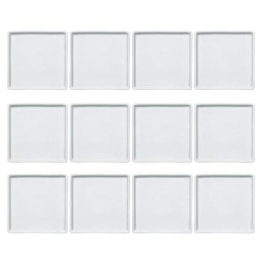 Imagem de Jogo 12 Pratos Quadrados Rasos em Porcelana 16x16cm Americana Germer B