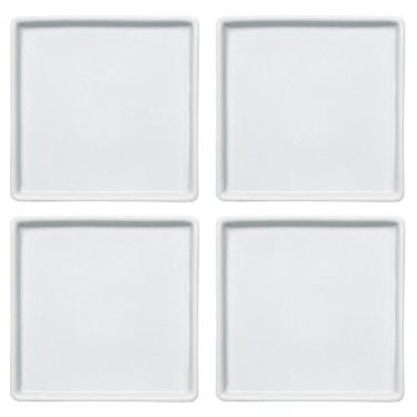Imagem de Jogo 4 Pratos Quadrados Rasos em Porcelana 16x16cm Americana Germer Br