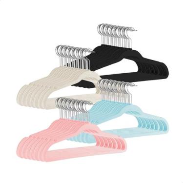 Imagem de Kit 40 Cabide Infantil Veludo Slim antideslizante Ultrafino - KONTUZ H