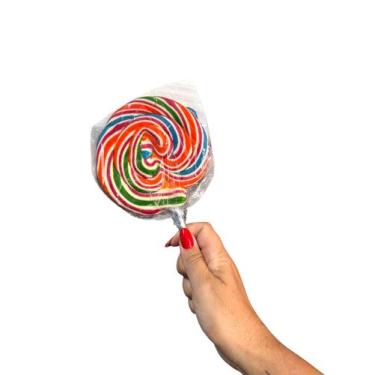 Imagem de Pirulito Psicodélico Gigante 80g  de 12 Cm de Diâmetro - Genérica