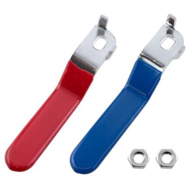 Imagem de Lovelysp Alavanca para válvula de esfera de aço inoxidável alça de válvula de esfera com porcas de montagem alavanca para substituição torneira de um quarto de volta (abertura 5 x 8 x 2 mm azul e