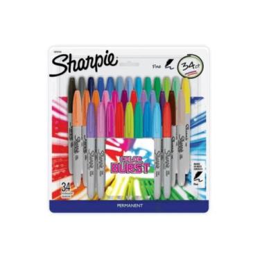 Imagem de Marcador Permanente Sharpie Ponta Fina Color Burst 34 Cores