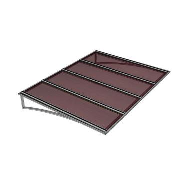 Imagem de Toldo Fixo Policarbonato Alveolar Bronze - 2,00m x 1,00m - Estrutura Branca