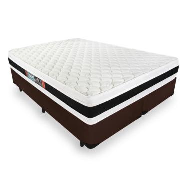 Imagem de Cama Box King + Colchão De Espuma D45 - Castor - Black White Double Face - 193x203x62cm Marrom