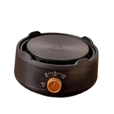 Imagem de IEUDNS Fogão elétrico, pequeno prato quente cozinhando compacto versátil fogão portátil para acampamento de doméstico cozinha externa interna, Preto