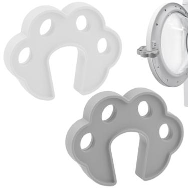 Imagem de 2 peças de suporte de porta de arruela de carga frontal, suporte de porta de arruela de 2 cores e suporte de lavanderia rolha de porta aberta para máquina de lavar louça, secadora, máquina de lavar