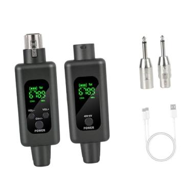 Imagem de MERIGLARE Conjunto de receptor do transmissor XLR sem fio Conjunto de microfone XLR Definir dispositivos de transmissão sem fio de áudio para desempenho ao vivo, Preto, 1 Por 1