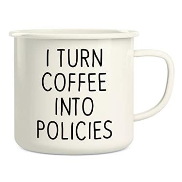 Imagem de Retreez Caneca de café I Turn Coffee Into Policies Insurance Agent 473 ml de aço inoxidável esmaltada para acampamento fogueira - presente de aniversário engraçado sarcástico e inspirador para amiga