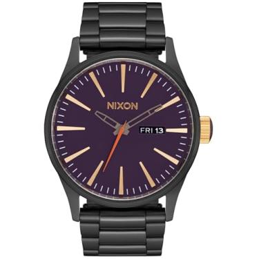 Imagem de NIXON Sentry SS A356 - Relógio analógico clássico masculino resistente à água de 100 m (mostrador do relógio de 42 mm, pulseira de aço inoxidável de 23 mm-20 mm), Metal, amora, ouro, One Size, Aço